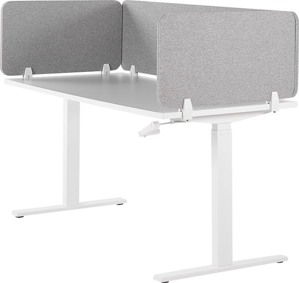 Θήκη γραφείου Beliani 130 x 40 cm ανοιχτό γκρι WALLY 8350984 4251682262972