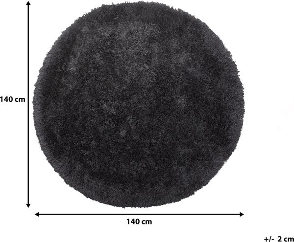 Beliani Στρογγυλό δασύτριχο χαλί 140 cm μαύρο CIDE 8034556 4251682221672
