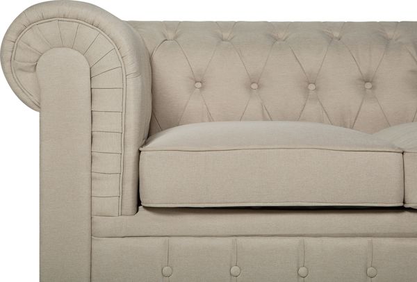 Καναπές Beliani 3θέσιος, μεγάλος, μπεζ CHESTERFIELD 8497551 4260624113746