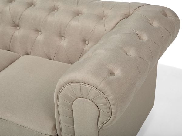 Καναπές Beliani 3θέσιος, μεγάλος, μπεζ CHESTERFIELD 8497551 4260624113746