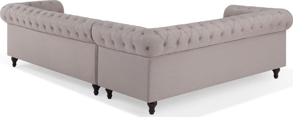 Beliani Γωνιακός καναπές δεξιά, μπεζ CHESTERFIELD 8083388 4260624113845