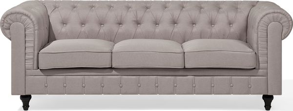 Beliani Γωνιακός καναπές δεξιά, μπεζ CHESTERFIELD 8083388 4260624113845