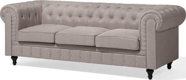 Beliani Γωνιακός καναπές δεξιά, μπεζ CHESTERFIELD 8083388 4260624113845