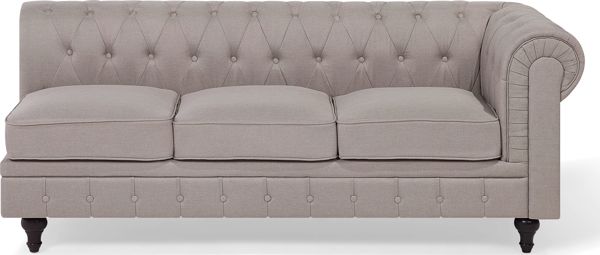 Beliani Γωνιακός καναπές δεξιά, μπεζ CHESTERFIELD 8083388 4260624113845