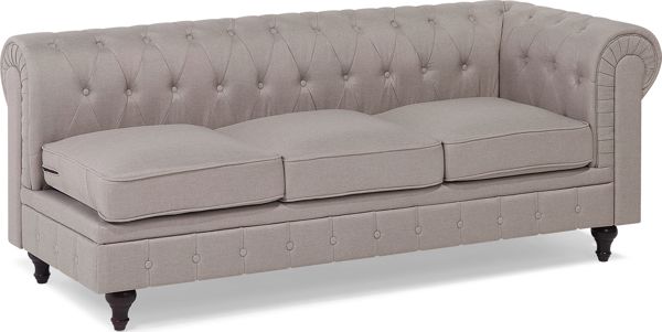 Beliani Γωνιακός καναπές δεξιά, μπεζ CHESTERFIELD 8083388 4260624113845