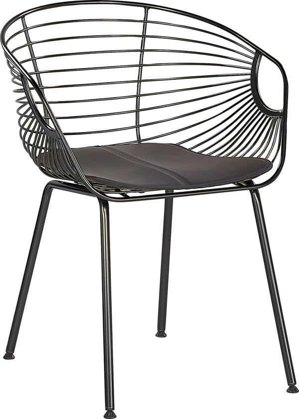 Beliani Σετ 2 Καρέκλες Τραπεζαρίας Hoback, Βιομηχανικό Στυλ, Μαύρο Χρώμα