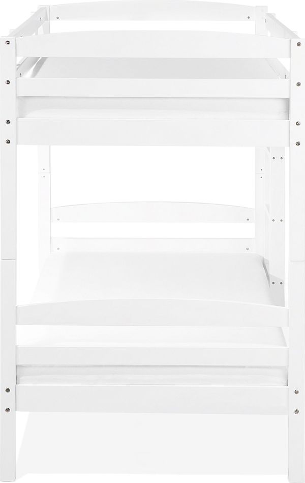 Beliani Ξύλινη Κουκέτα REGAT 90x200 cm, Λευκή Παιδική Κουκέτα από Ξύλο Πεύκου