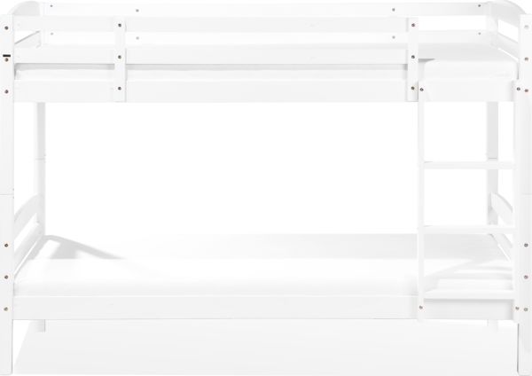 Beliani Ξύλινη Κουκέτα REGAT 90x200 cm, Λευκή Παιδική Κουκέτα από Ξύλο Πεύκου