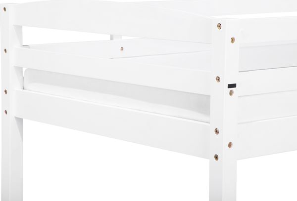 Beliani Ξύλινη Κουκέτα REGAT 90x200 cm, Λευκή Παιδική Κουκέτα από Ξύλο Πεύκου