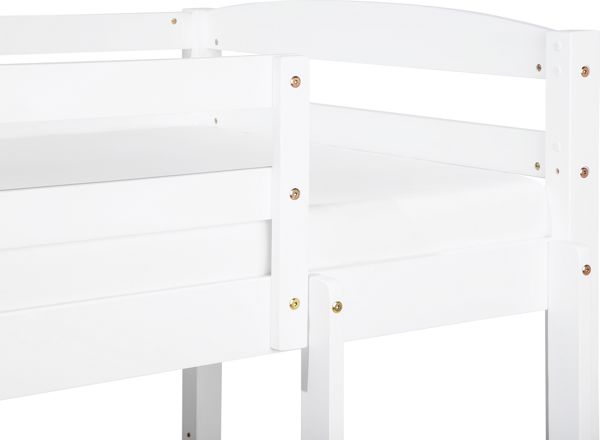Beliani Ξύλινη Κουκέτα REGAT 90x200 cm, Λευκή Παιδική Κουκέτα από Ξύλο Πεύκου