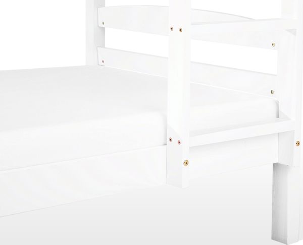 Beliani Ξύλινη Κουκέτα REGAT 90x200 cm, Λευκή Παιδική Κουκέτα από Ξύλο Πεύκου