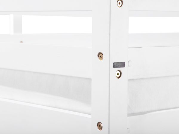 Beliani Ξύλινη Κουκέτα REGAT 90x200 cm, Λευκή Παιδική Κουκέτα από Ξύλο Πεύκου