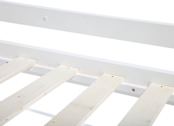 Beliani Ξύλινη Κουκέτα REGAT 90x200 cm, Λευκή Παιδική Κουκέτα από Ξύλο Πεύκου
