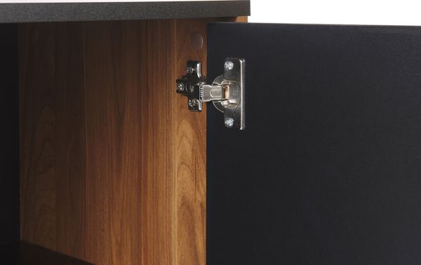Beliani Συρταριέρα KURO 8083067 με 3 Συρτάρια και Ράφια, Μαύρη με Σκούρο Ξύλο