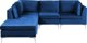 Beliani Modular 4θέσιος γωνιακός καναπές με οθωμανικό, δεξί βελούδο, μπλε EVJA Lumarko! 13873434 4255664823007