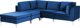 Beliani Modular 4θέσιος γωνιακός καναπές με οθωμανικό, δεξί βελούδο, μπλε EVJA Lumarko! 13873434 4255664823007
