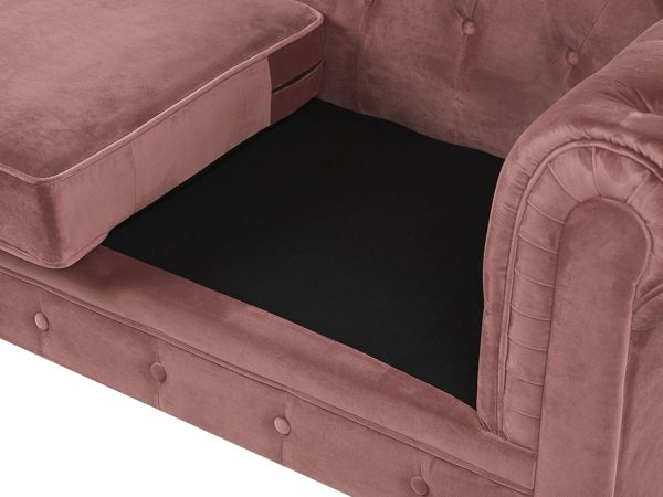 Beliani 3θέσιος βελούδινος καναπές, ροζ CHESTERFIELD 8083411 4251682248204