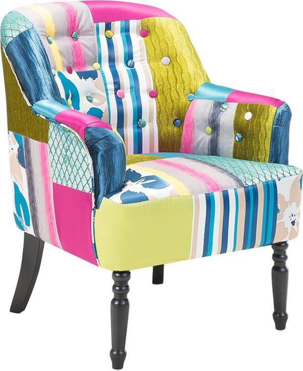 Beliani Patchwork πολυθρόνα μπλε ΜΑΝΤΑΛ 8397481 4260580924028