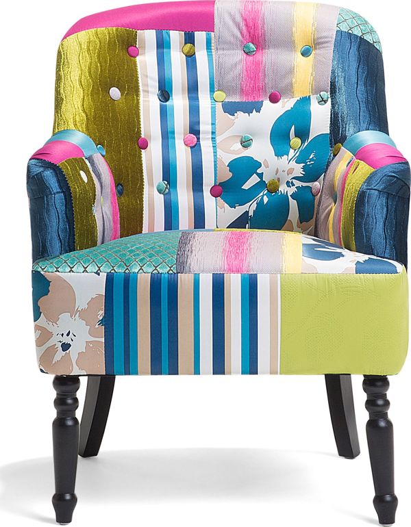 Beliani Patchwork πολυθρόνα μπλε ΜΑΝΤΑΛ 8397481 4260580924028