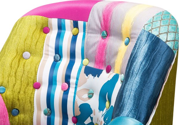 Beliani Patchwork πολυθρόνα μπλε ΜΑΝΤΑΛ 8397481 4260580924028