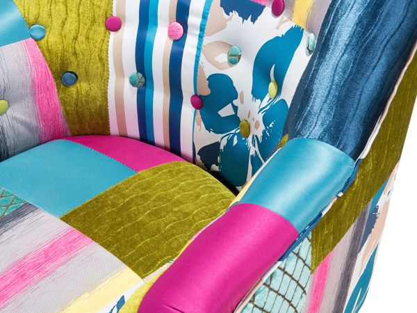 Beliani Patchwork πολυθρόνα μπλε ΜΑΝΤΑΛ 8397481 4260580924028