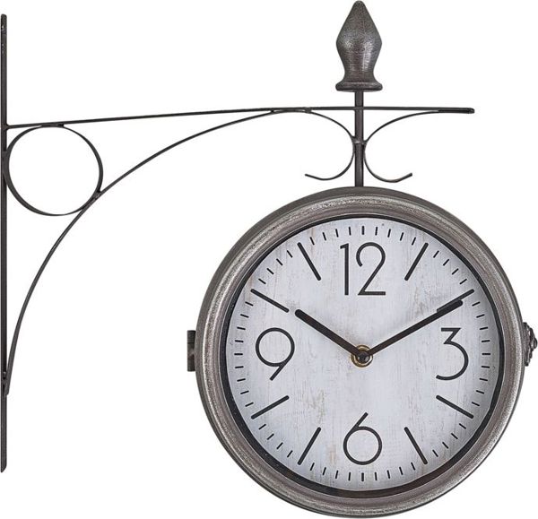 Ρολόι τοίχου Beliani 22 cm ασημί και λευκό ROMONT 8034629 4251682242363