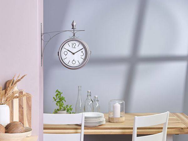 Ρολόι τοίχου Beliani 22 cm ασημί και λευκό ROMONT 8034629 4251682242363