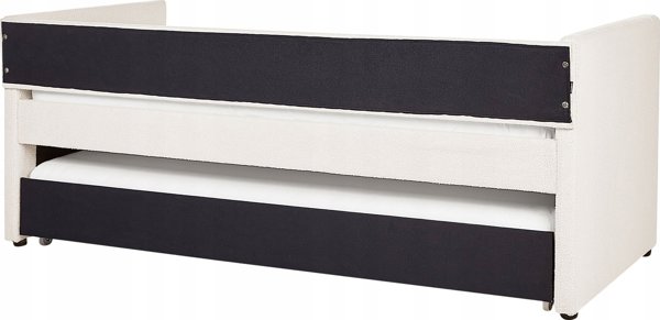 Beliani Κρεβάτι με συρόμενο μηχανισμό boucle 90 x 200 cm σε ανοιχτό μπεζ στα TROYES