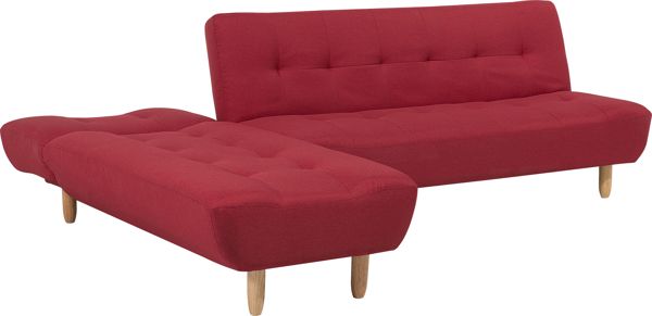 Beliani Δεξί γωνιακός καναπές, κόκκινο ALSTEN 8083349 4251682250559