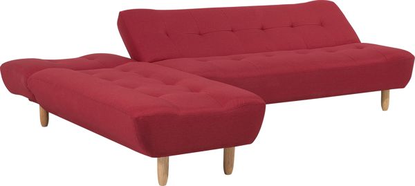 Beliani Δεξί γωνιακός καναπές, κόκκινο ALSTEN 8083349 4251682250559