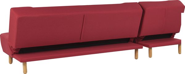Beliani Δεξί γωνιακός καναπές, κόκκινο ALSTEN 8083349 4251682250559