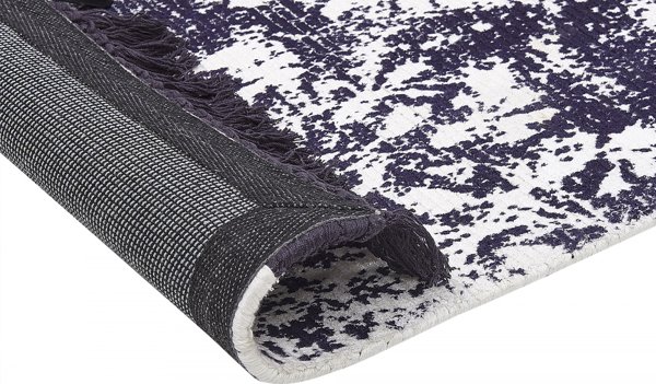 Χαλί Beliani Lumarko Viscose 140 x 200 cm μωβ με λευκό AKARSU! 12573001 4251682293181