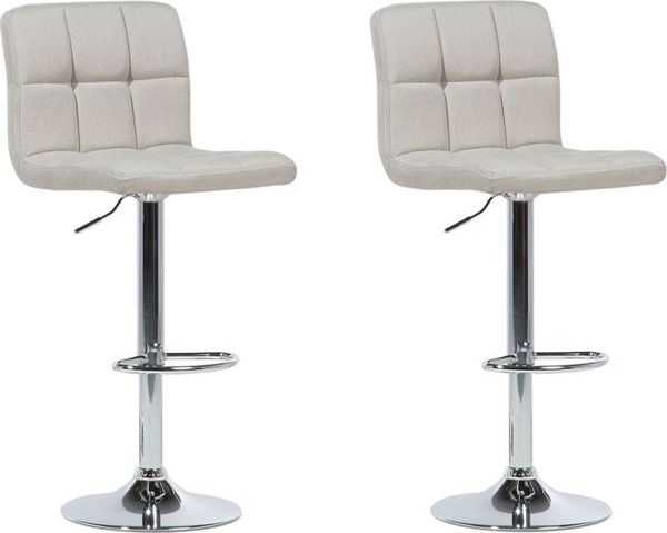 Beliani Σετ 2 ρυθμιζόμενα σκαμπό μπαρ, μπεζ MARION 7984188 4260586351118