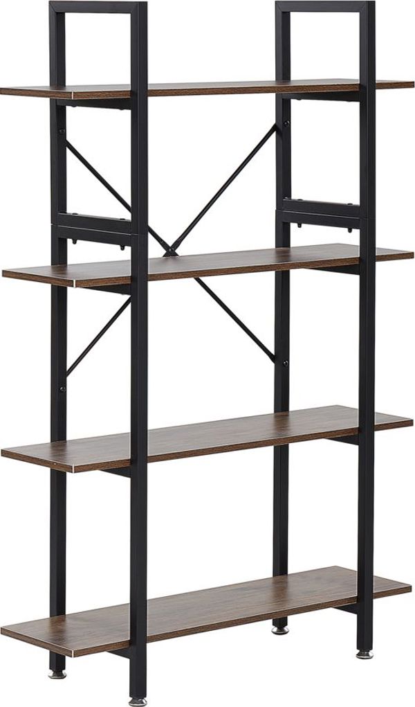 Βιβλιοθήκη Beliani 4 ράφια, σκούρο ξύλο DARBY 7983842 4251682256438