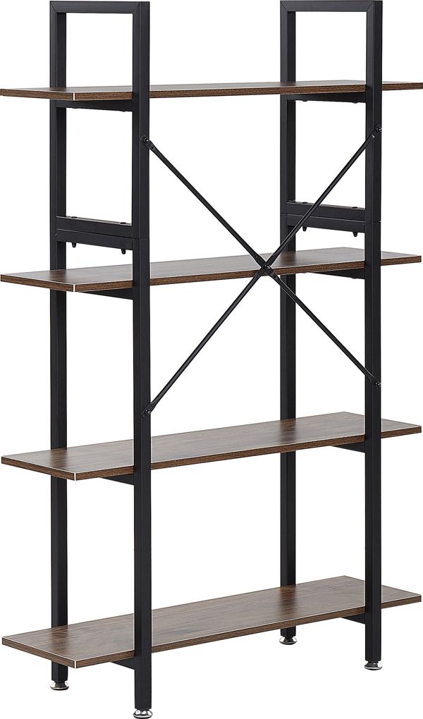 Βιβλιοθήκη Beliani 4 ράφια, σκούρο ξύλο DARBY 7983842 4251682256438