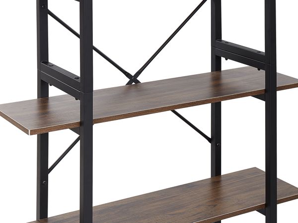 Βιβλιοθήκη Beliani 4 ράφια, σκούρο ξύλο DARBY 7983842 4251682256438