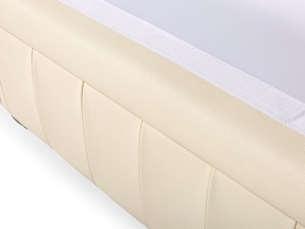 Beliani Καναπές Chesterfield 3θέσιος Δερμάτινος, Κρεμ, 8083364