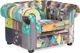 Beliani Πολυθρόνα Chesterfield Patchwork Κίτρινη 8083460 με Υποβραχιόνια