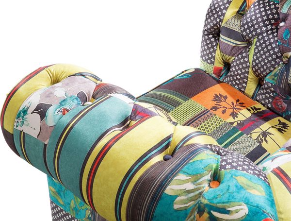 Beliani Πολυθρόνα Chesterfield Patchwork Κίτρινη 8083460 με Υποβραχιόνια