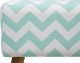 Beliani Σκαμπό MANTEO, Υφασμάτινο με Μοτίβο Ζιγκ-Ζαγκ, Μέντα και Λευκό, Ξύλινα Πόδια