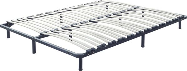 Beliani BASIC Τελάρο Κρεβατιού 160 x 200 cm, Ατσάλινος Σκελετός με Ξύλινα Πηχάκια Λεύκας