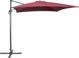 Beliani Ομπρέλα Κήπου Monza 250x250 cm, Τετράγωνη με Μπούμα, Μπορντό