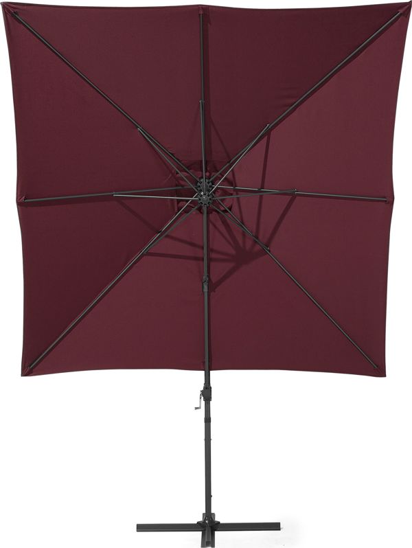 Beliani Ομπρέλα Κήπου Monza 250x250 cm, Τετράγωνη με Μπούμα, Μπορντό