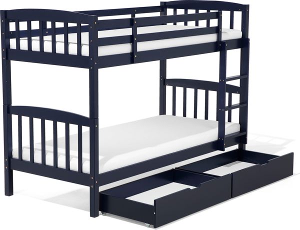 Κουκέτα με συρτάρια ξύλινη 90 x 200 cm μπλε REVIN