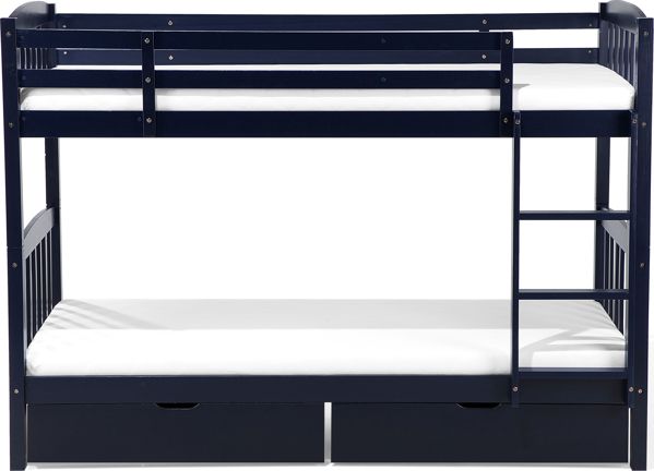 Κουκέτα με συρτάρια ξύλινη 90 x 200 cm μπλε REVIN