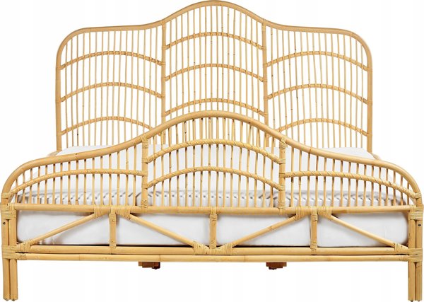 Κρεβάτι Beliani Rattan 180 x 200 cm ανοιχτόχρωμο ξύλο DOMEYROT Lumarko! 13286055 4255664829368
