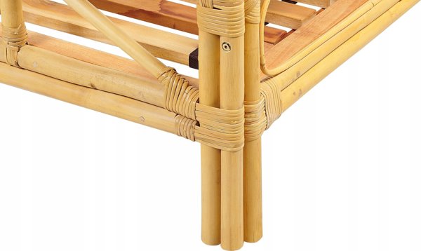 Κρεβάτι Beliani Rattan 180 x 200 cm ανοιχτόχρωμο ξύλο DOMEYROT Lumarko! 13286055 4255664829368