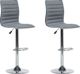 Beliani Σετ 2 ρυθμιζόμενα σκαμπό μπαρ, γκρι LUCERNE 8397544 4260580925681