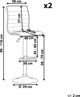 Beliani Σετ 2 ρυθμιζόμενα σκαμπό μπαρ, γκρι LUCERNE 8397544 4260580925681