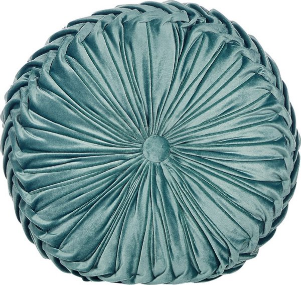 Beliani Velor διακοσμητικό μαξιλάρι με πιέτες ⌀ 40 cm azure UDALA Lumarko! 13498741 4255664818539
